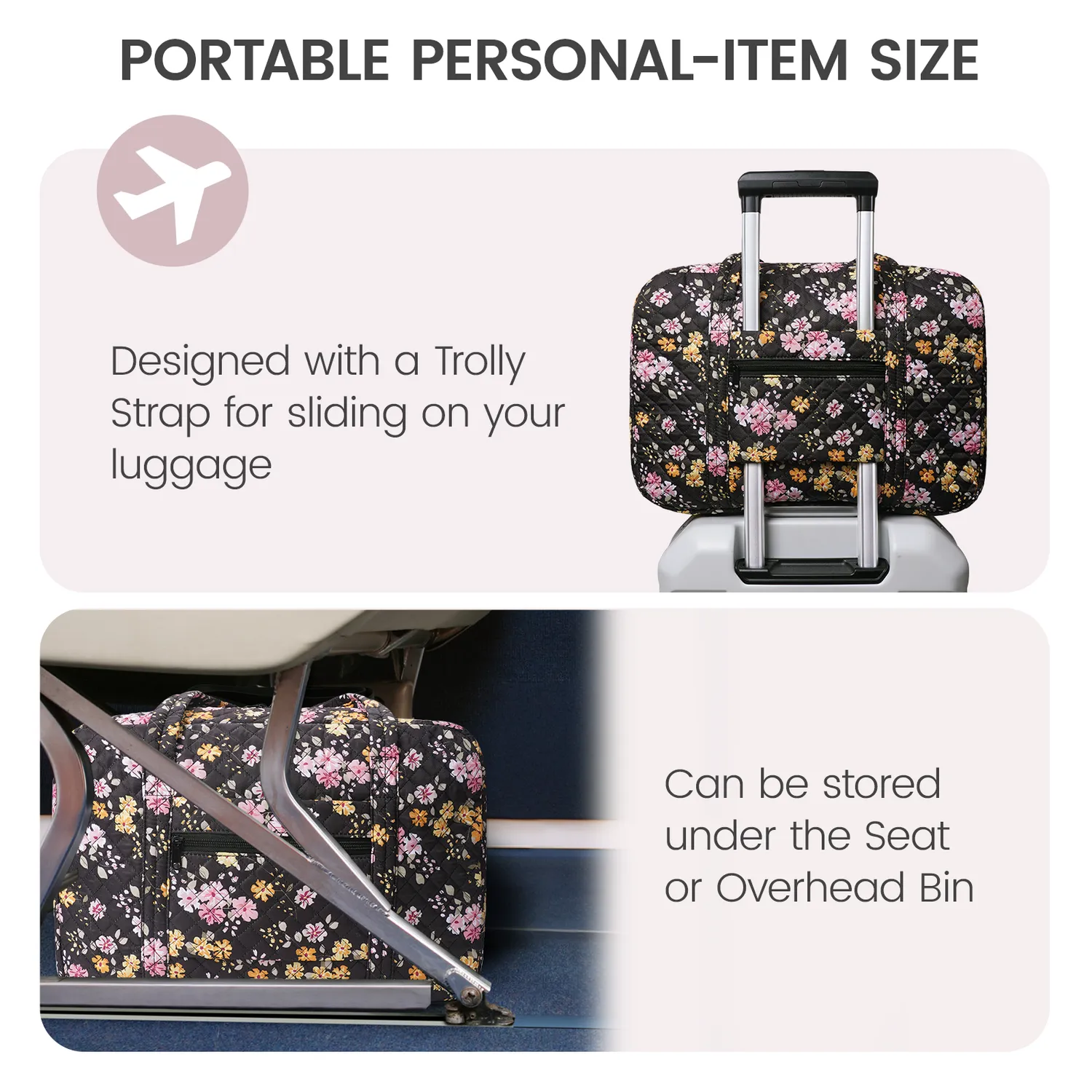 Narwey Borsone Weekender Trapuntato da Donna Floreale