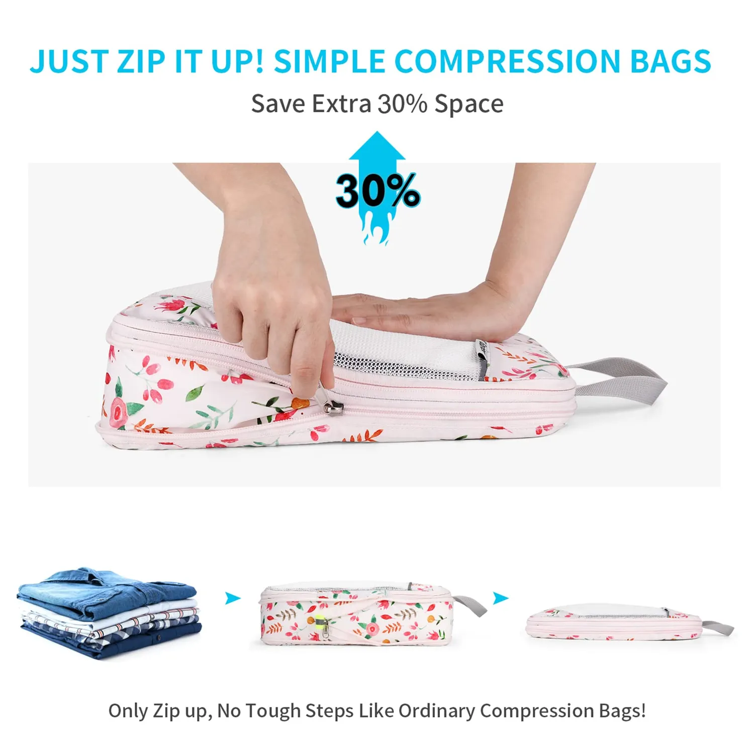 Gonex Floral cubi porta abiti a compressione