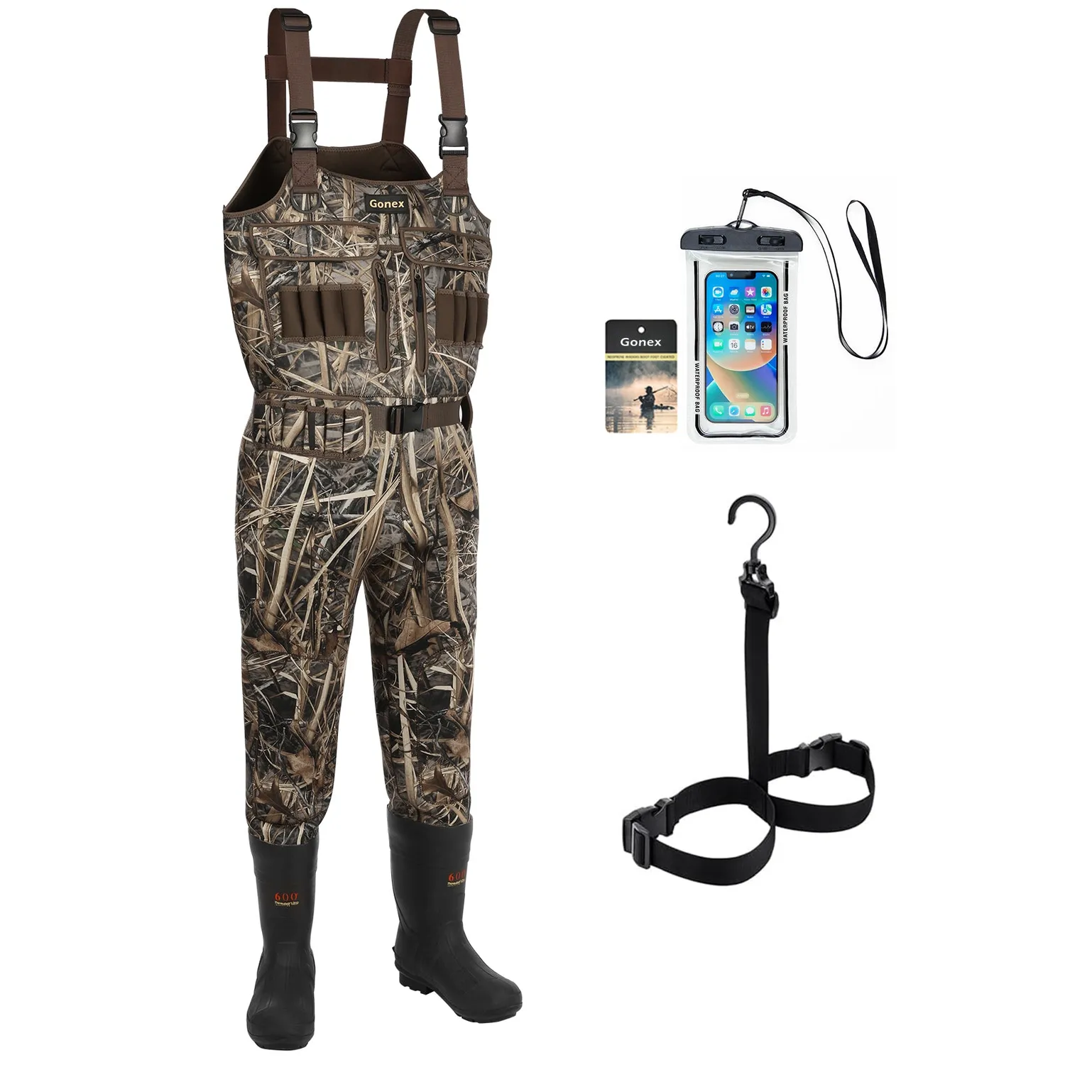 Gonex 4.5mm waders caccia neoprene con stivali