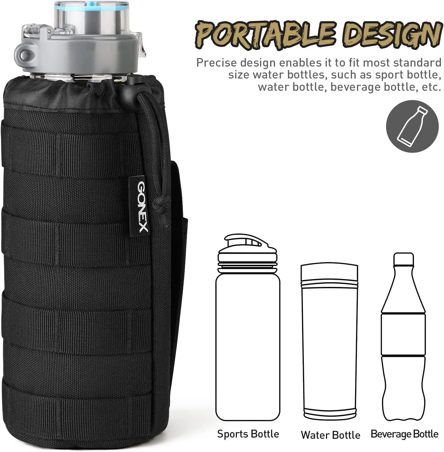 Gonex Tactical Military MOLLE porta borraccia