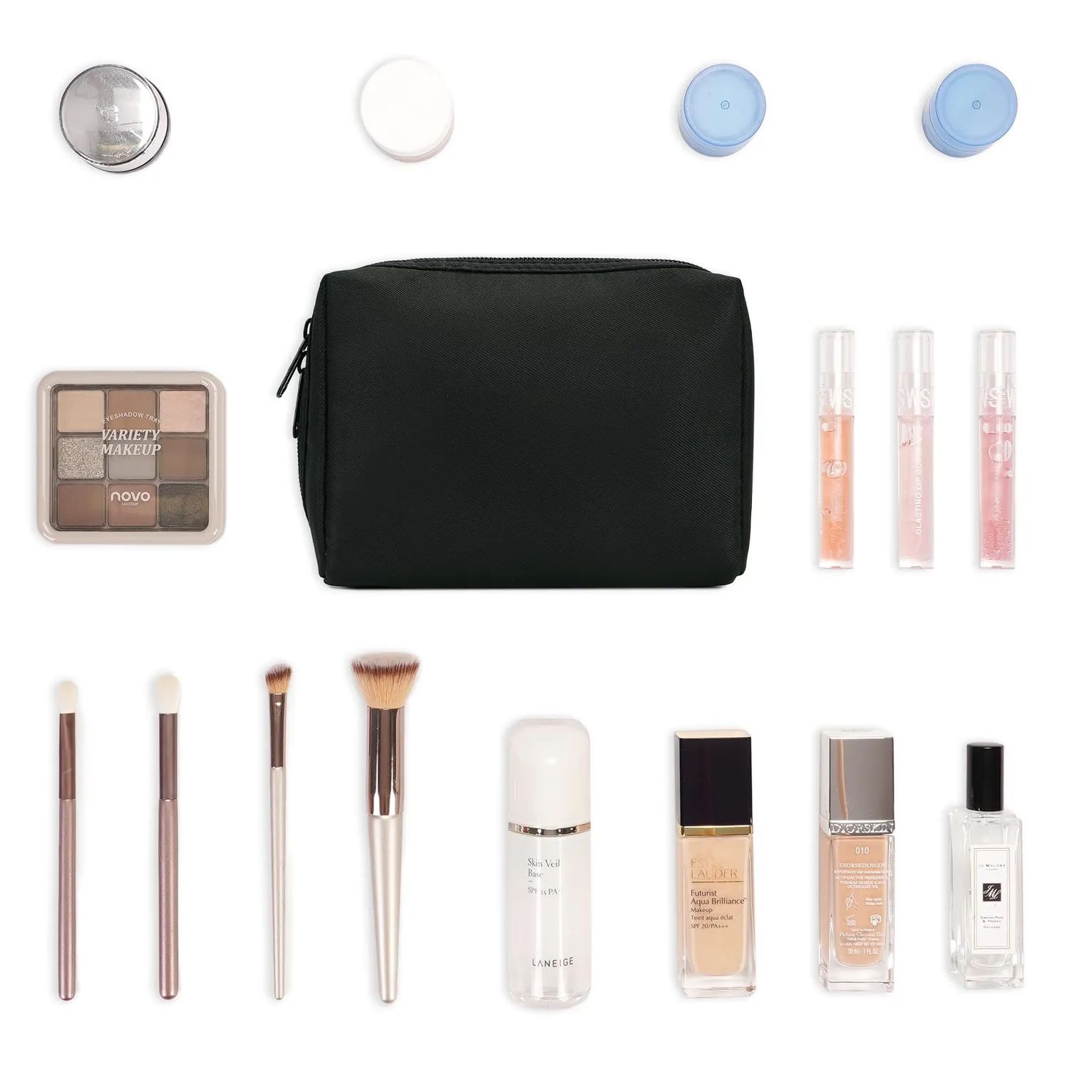 Narwey pochette trucco viaggio twill con tasche