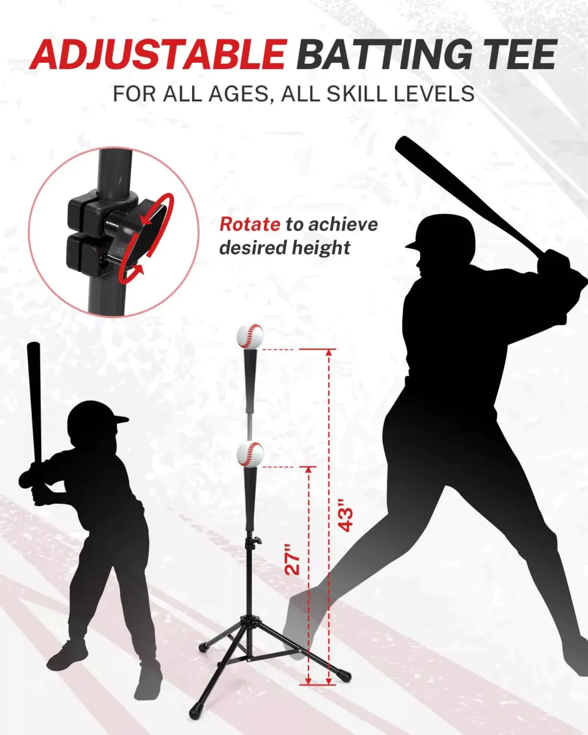 Gonex Rete Baseball 7x7 con Tee Allenamento