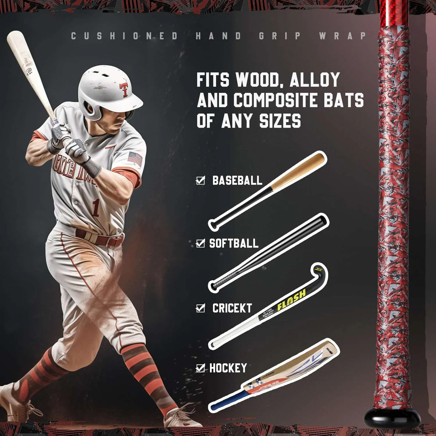 Gonex Baseball Bat Grip Tape nastro grip mazza baseball