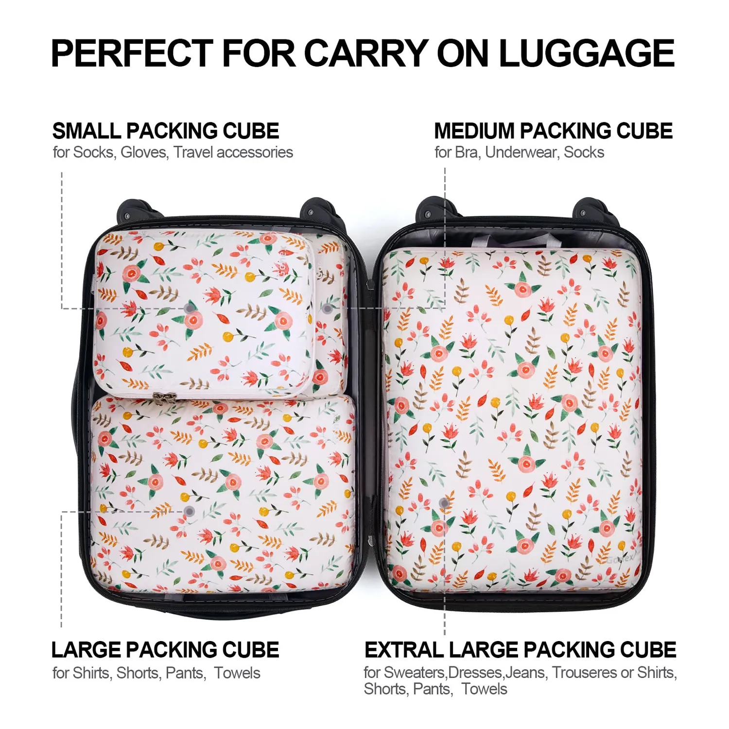 Gonex Set 4 Packing Cubes a Compressione