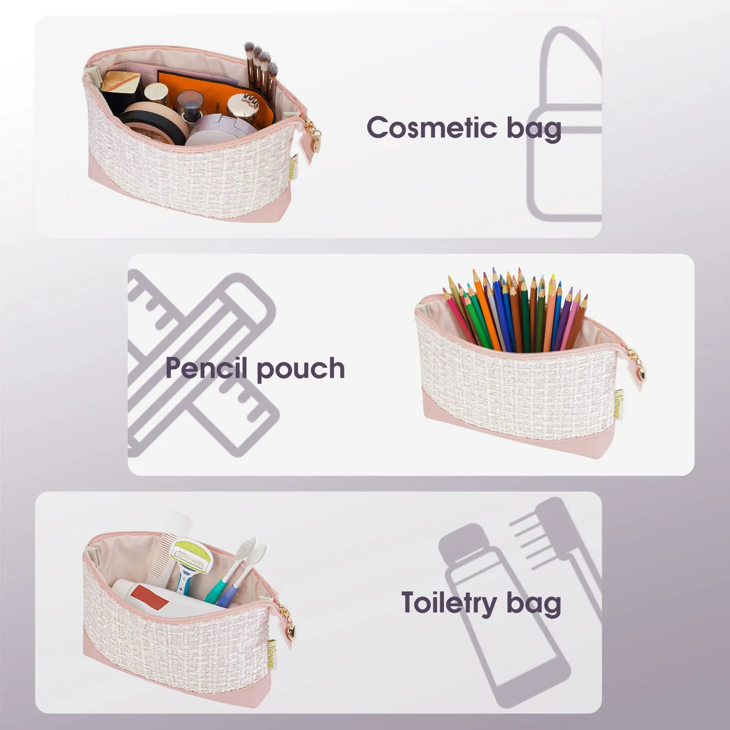 Narwey NW5808 beauty case in tweed da viaggio