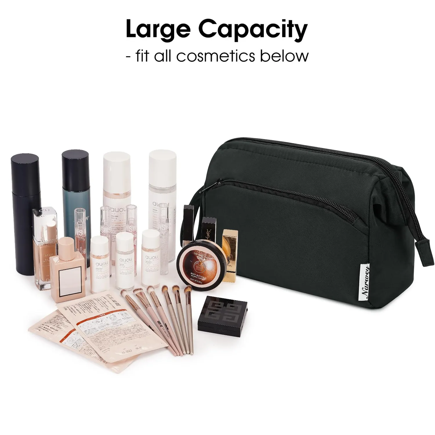 Narwey Wide-open trousse trucco impermeabile
