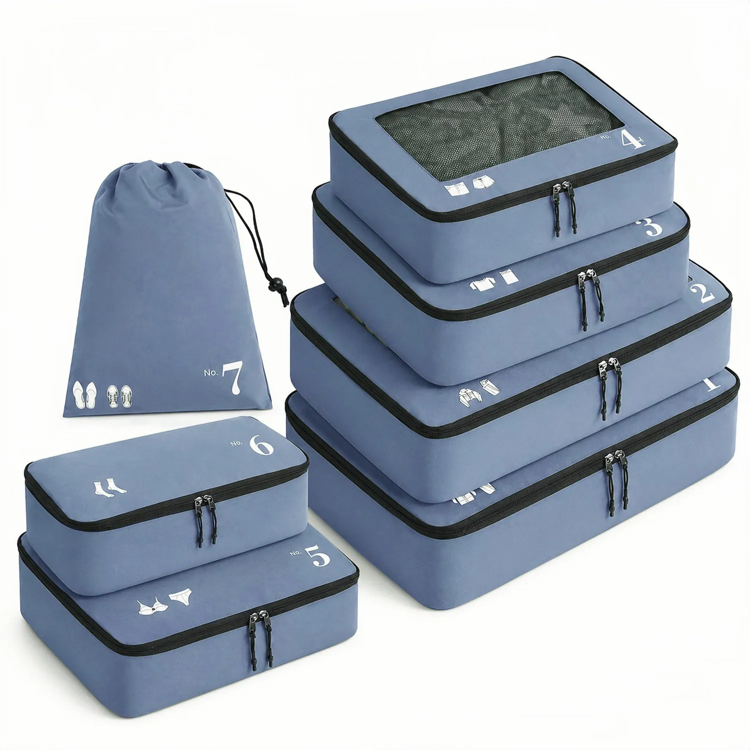 Narwey 7 Pcs Packing Cubes organizer valigia 7 pezzi