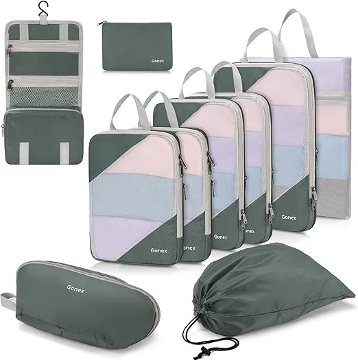 Gonex Organizer Valigia a Compressione 10 Pezzi Salvaspazio
