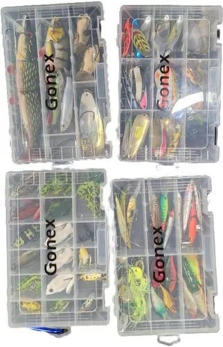 Gonex 3600 Scatola da Pesca Trasparente con Divisori