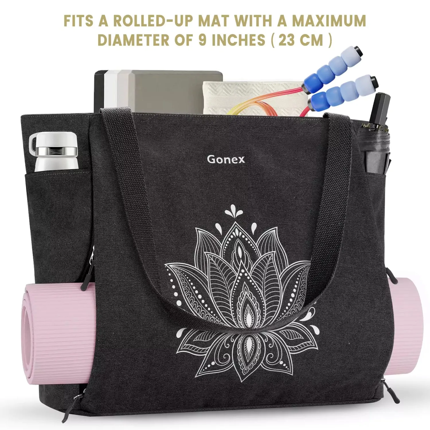 Gonex XL borsa porta tappetino yoga in tela