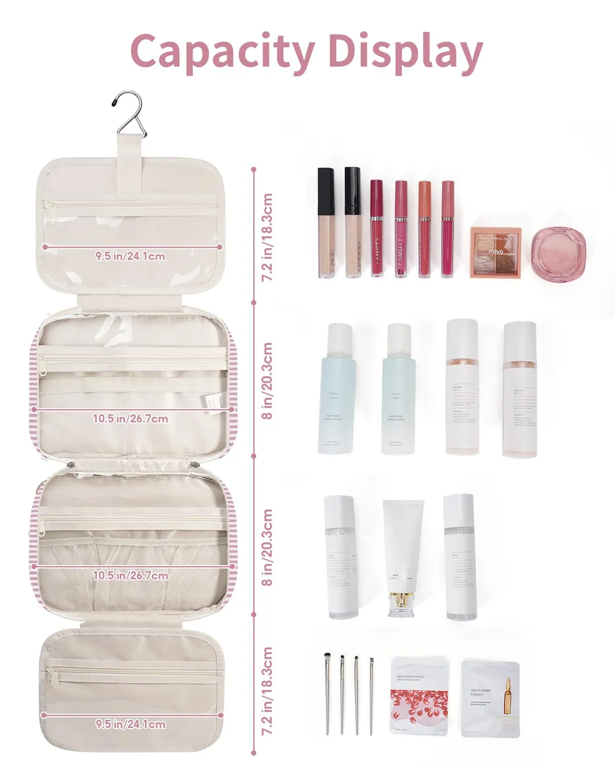 Narwey Floreale beauty case appeso da viaggio