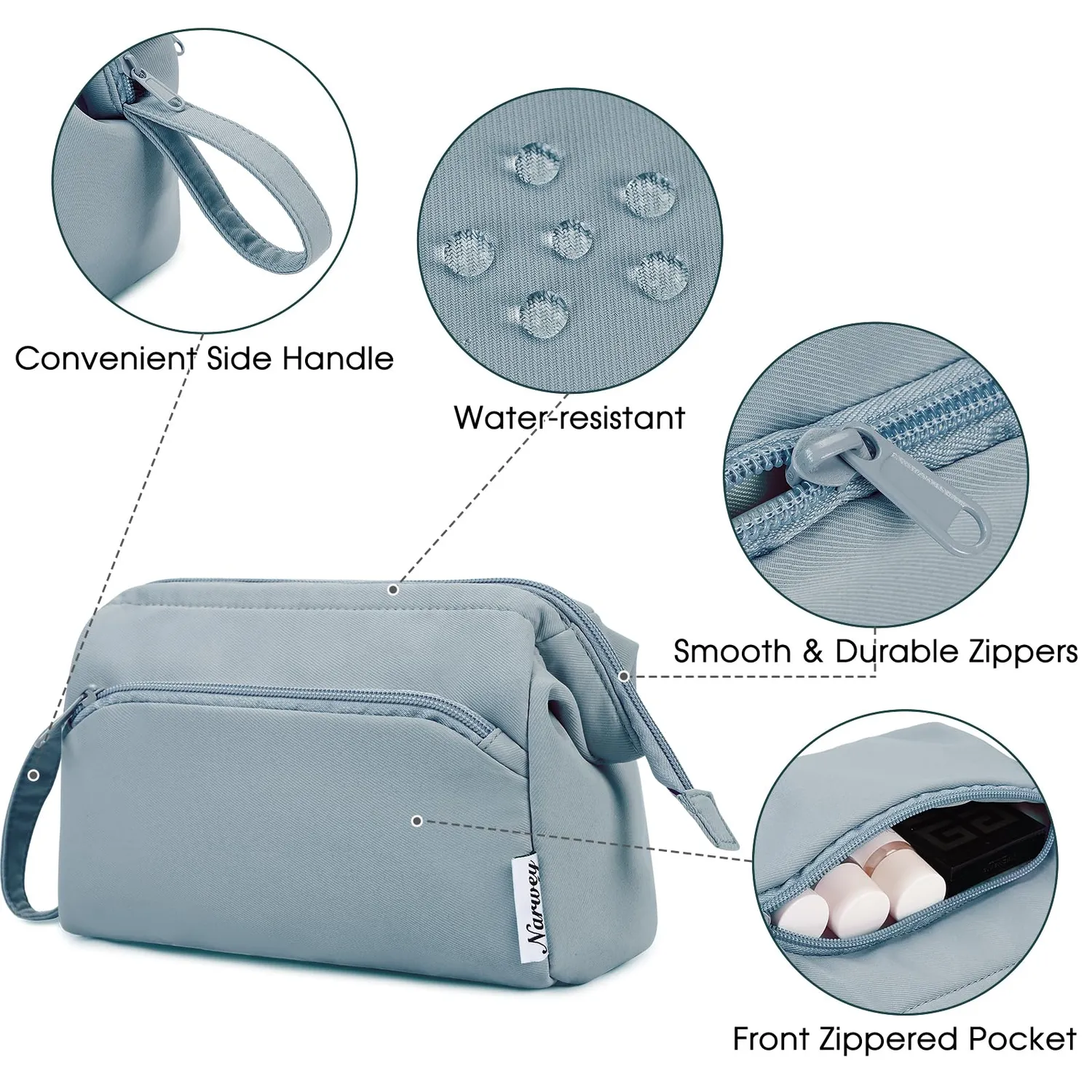 Narwey Wide-open trousse trucco impermeabile