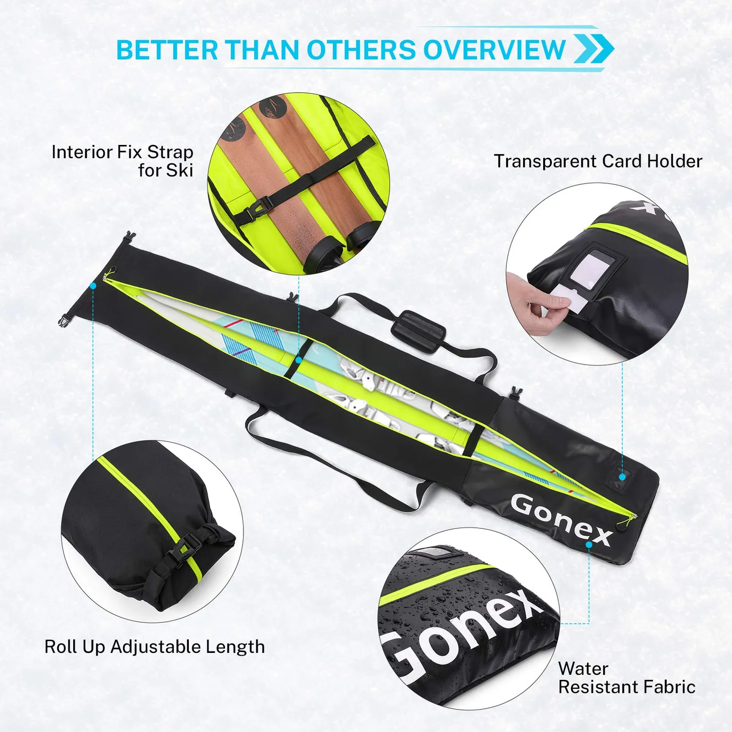 Gonex Padded Ski Bag and Boot Bag Combo borsa sci imbottita
