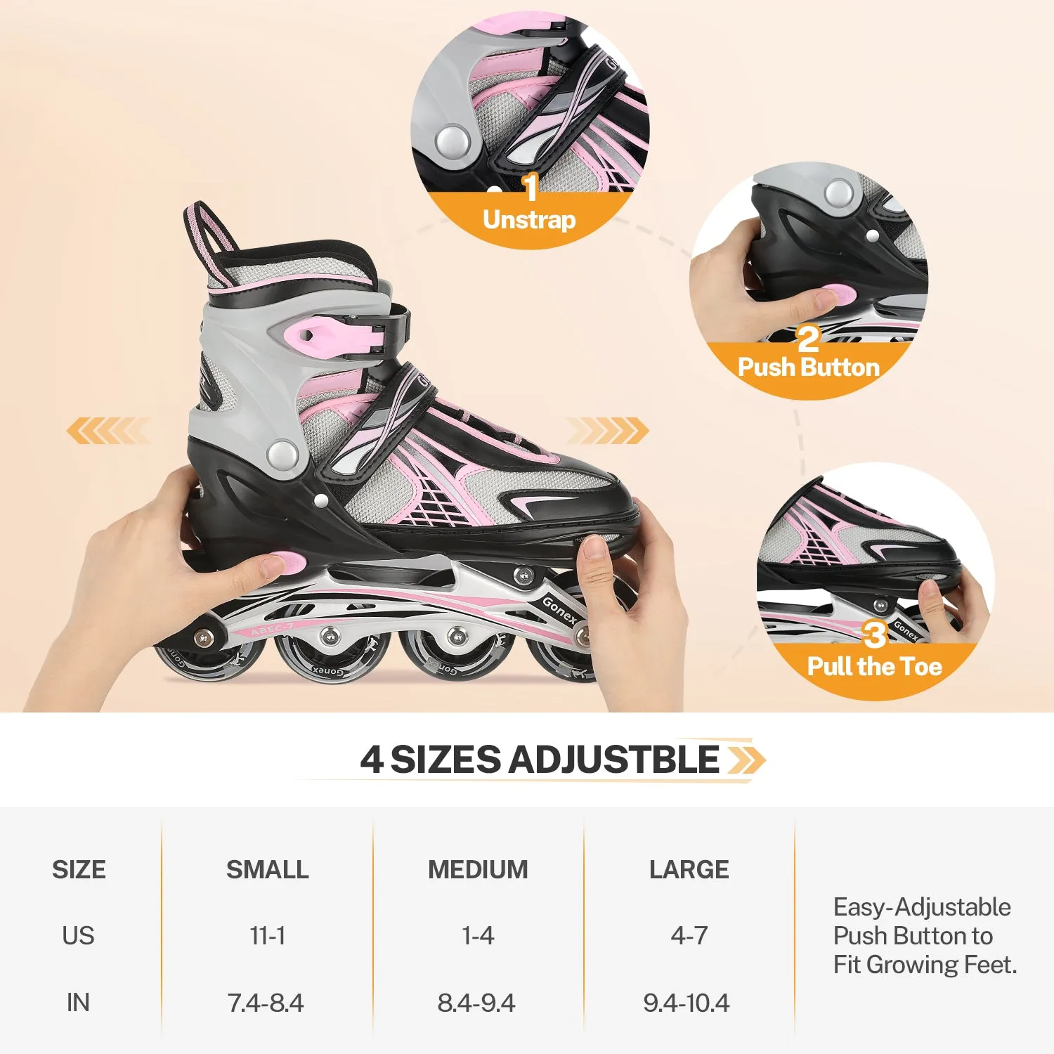 Gonex Inline Skates pattini in linea bambini