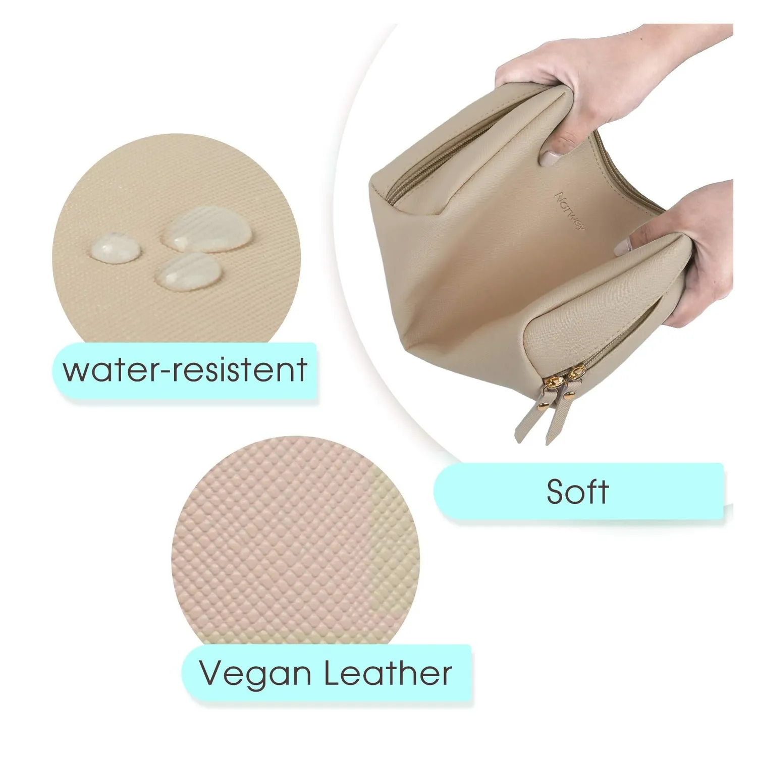 Narwey 5048 pochette trucco da viaggio similpelle