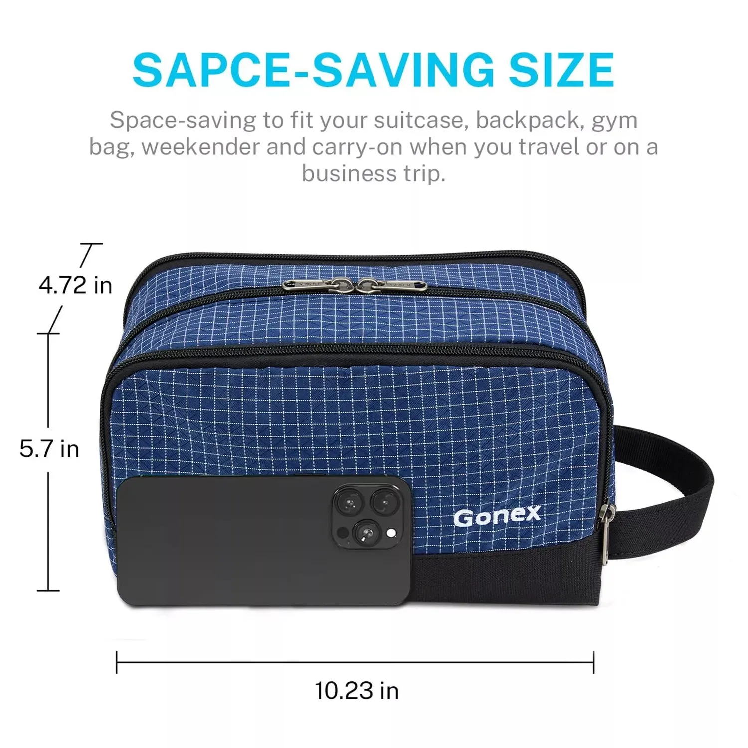 Gonex Trousse Viaggio Quadri Leggera