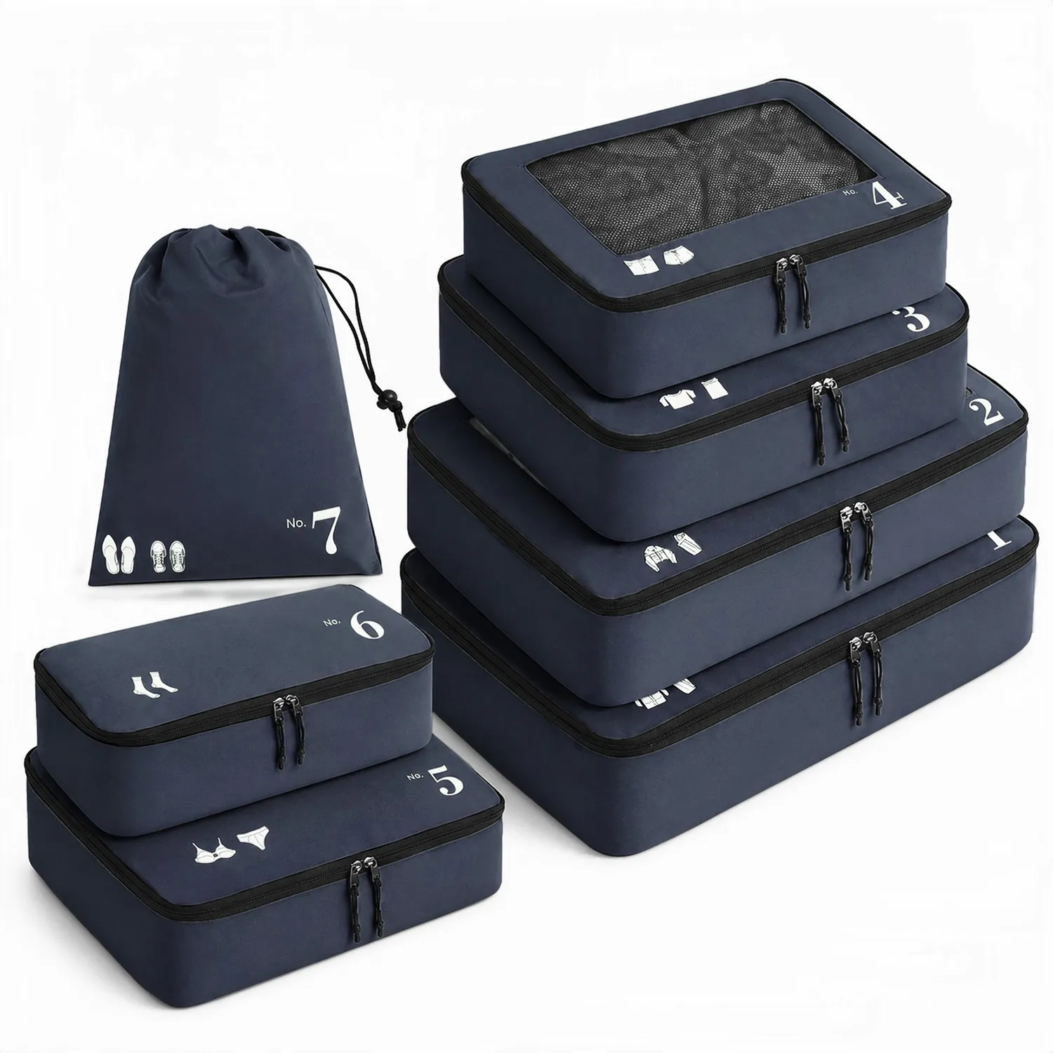 Narwey 7 Pcs Packing Cubes organizer valigia 7 pezzi