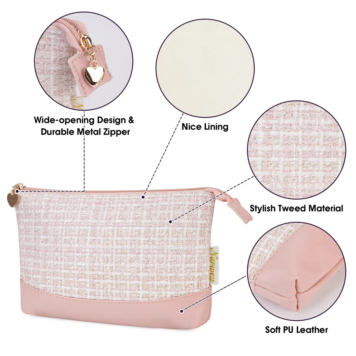 Narwey NW5808 beauty case in tweed da viaggio