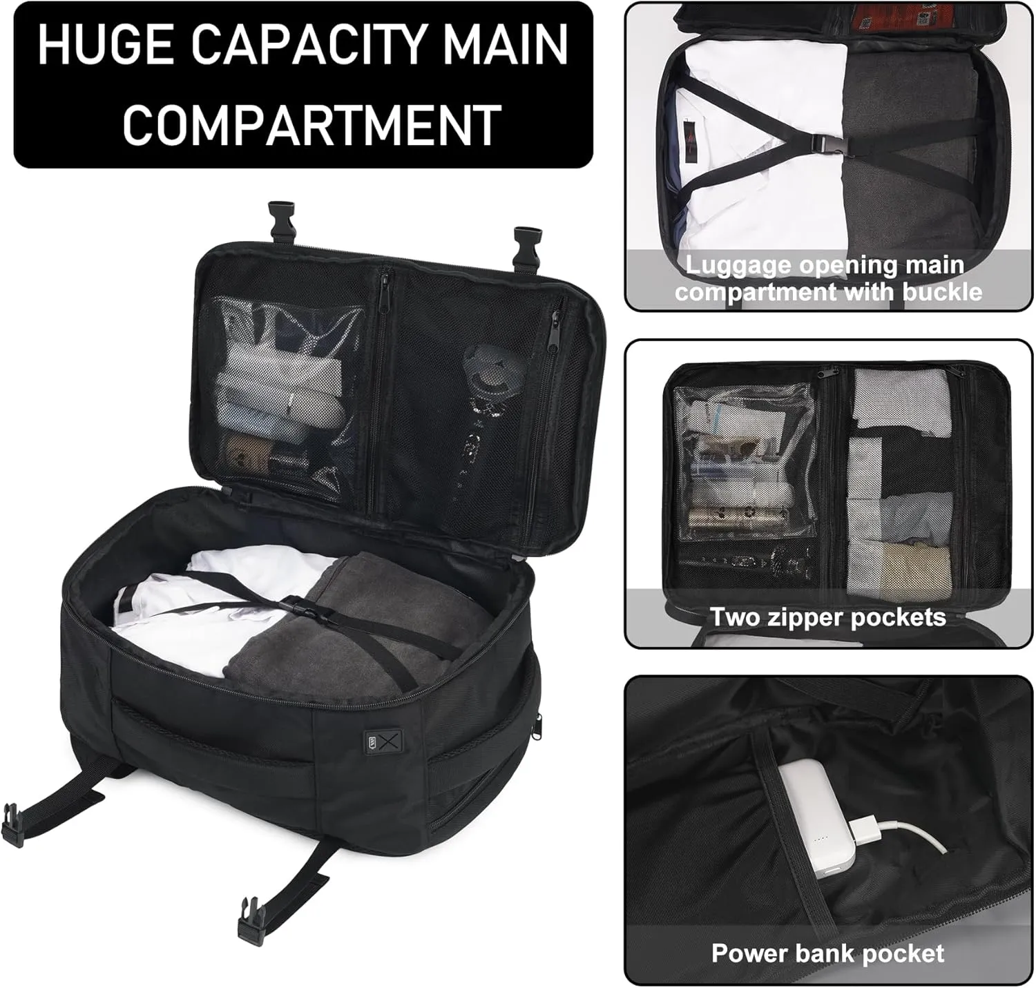 Narwey Zaino Viaggio Bagaglio a Mano 30L con USB
