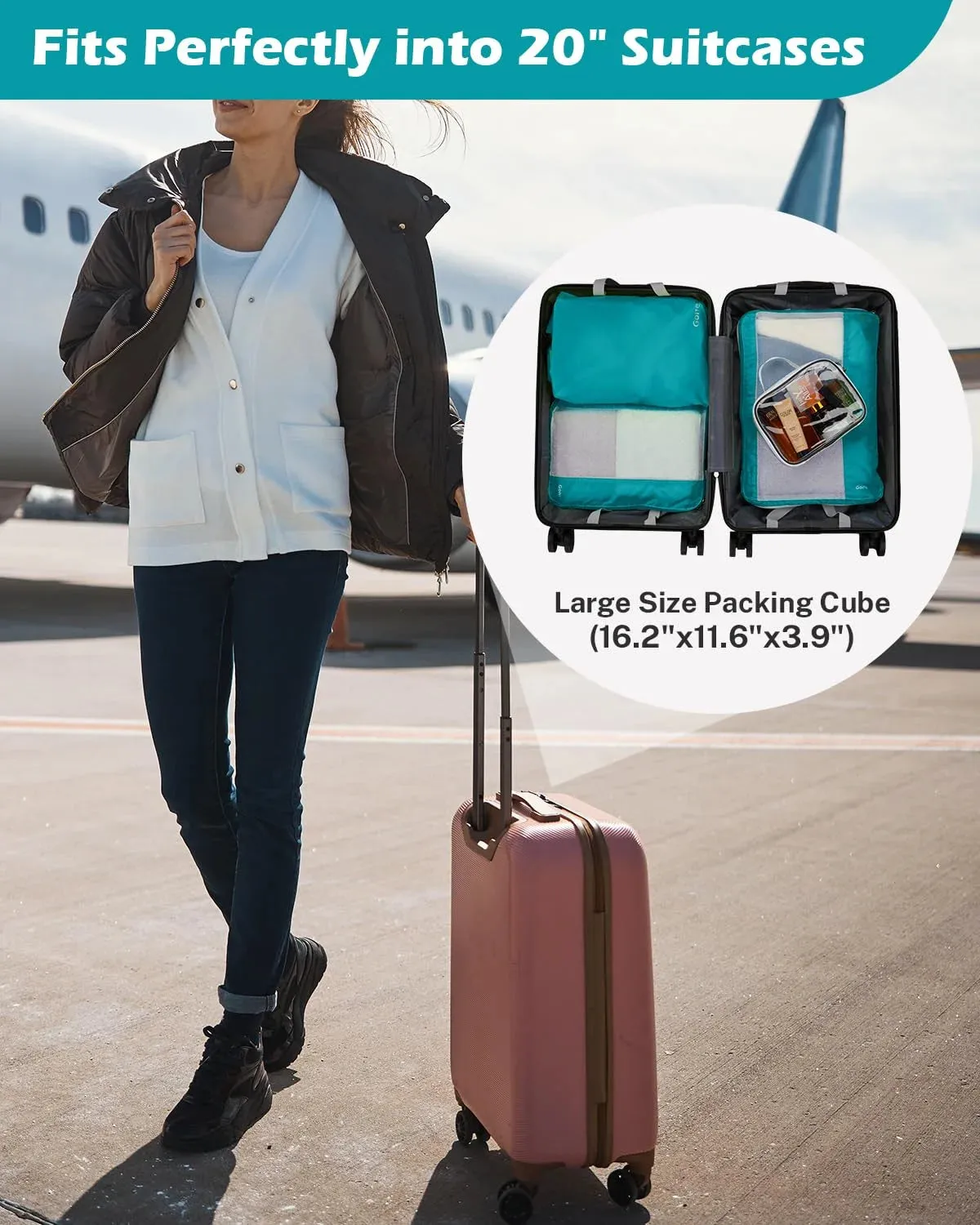Gonex Compression Packing Cubes Compressione 8 Pezzi