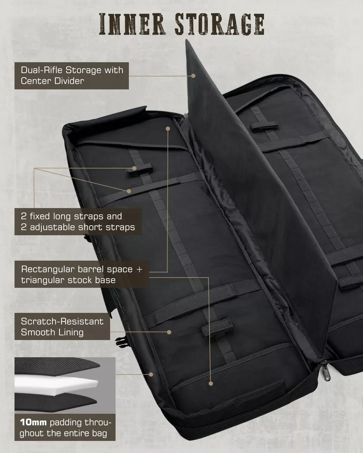Gonex Custodia Tattica Doppia Imbottita con MOLLE