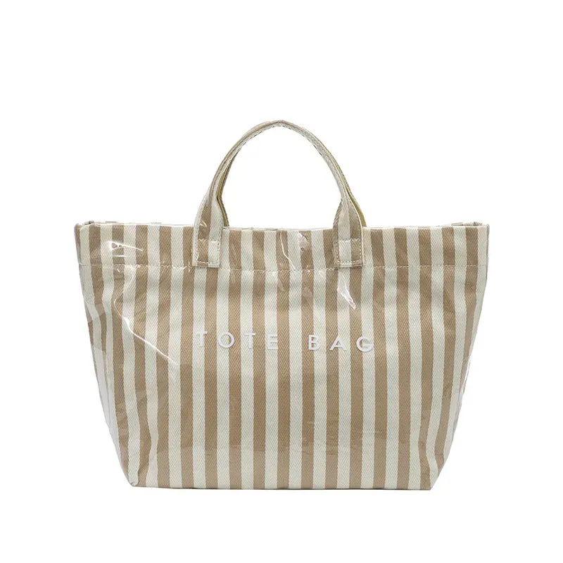 Narwey borsa tote PVC a righe grande