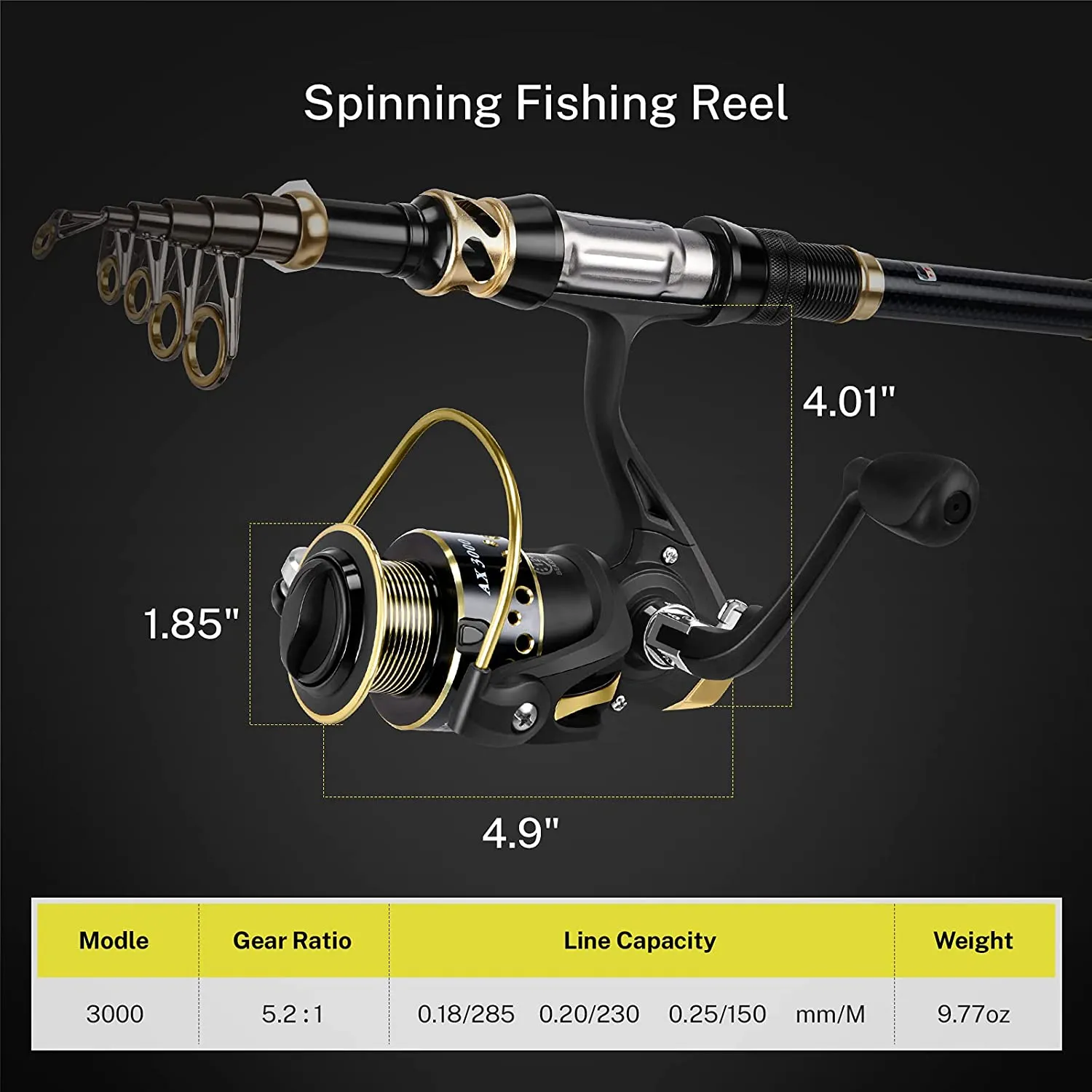 Gonex Telescopic Fishing Rod and Reel Combo canna pesca