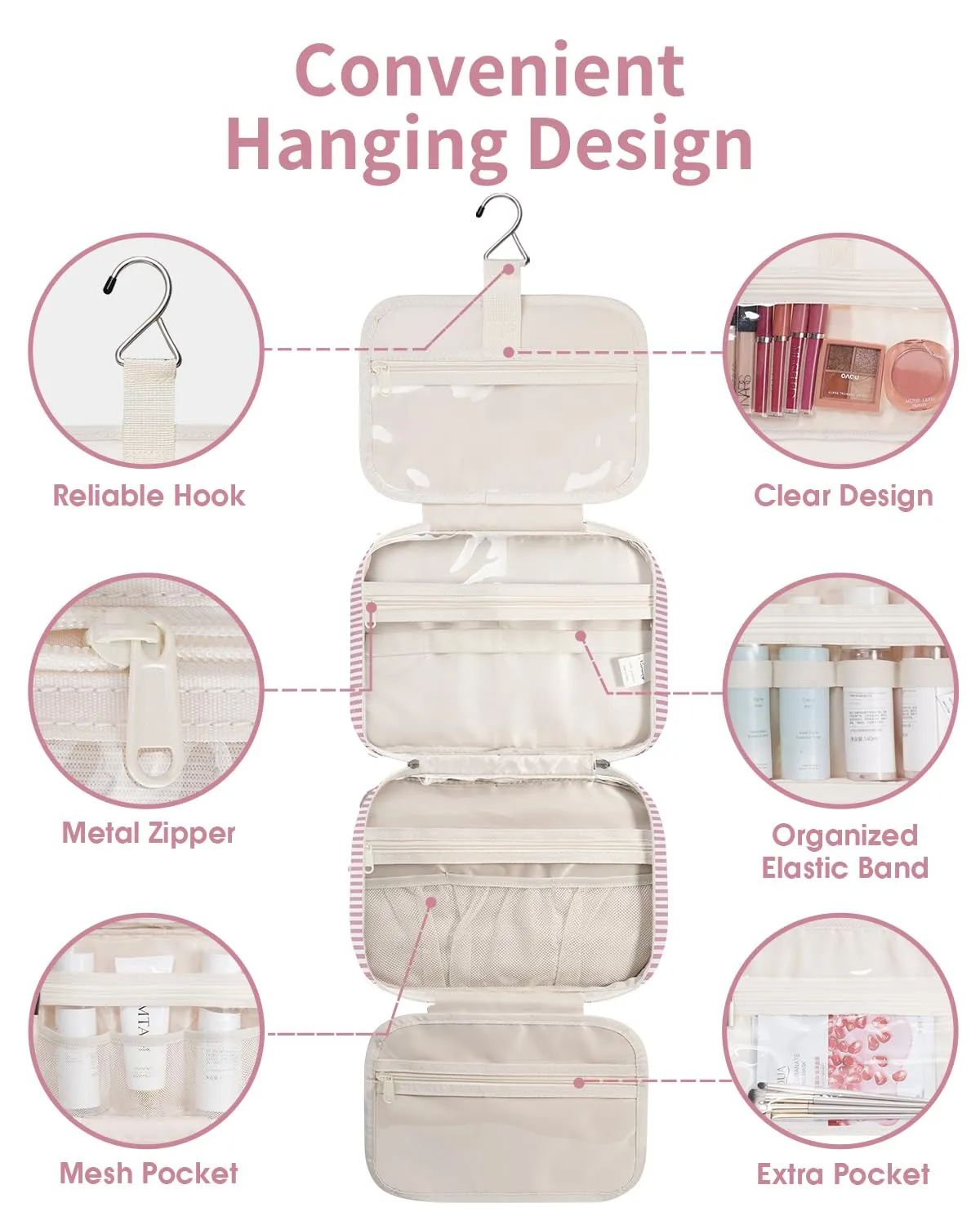 Narwey Floreale beauty case appeso da viaggio
