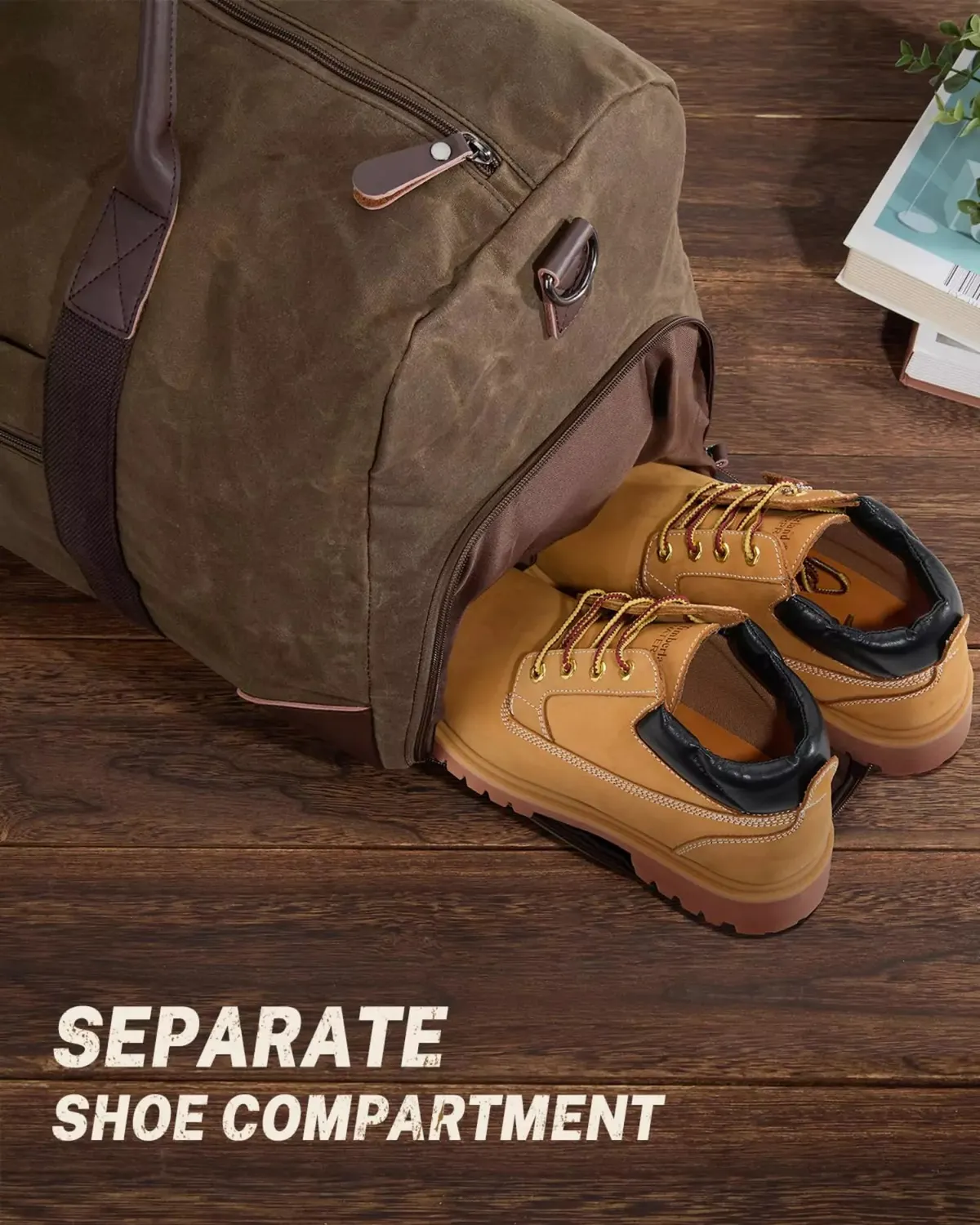 Gonex Waxed Canvas 55L borsone tasca scarpe