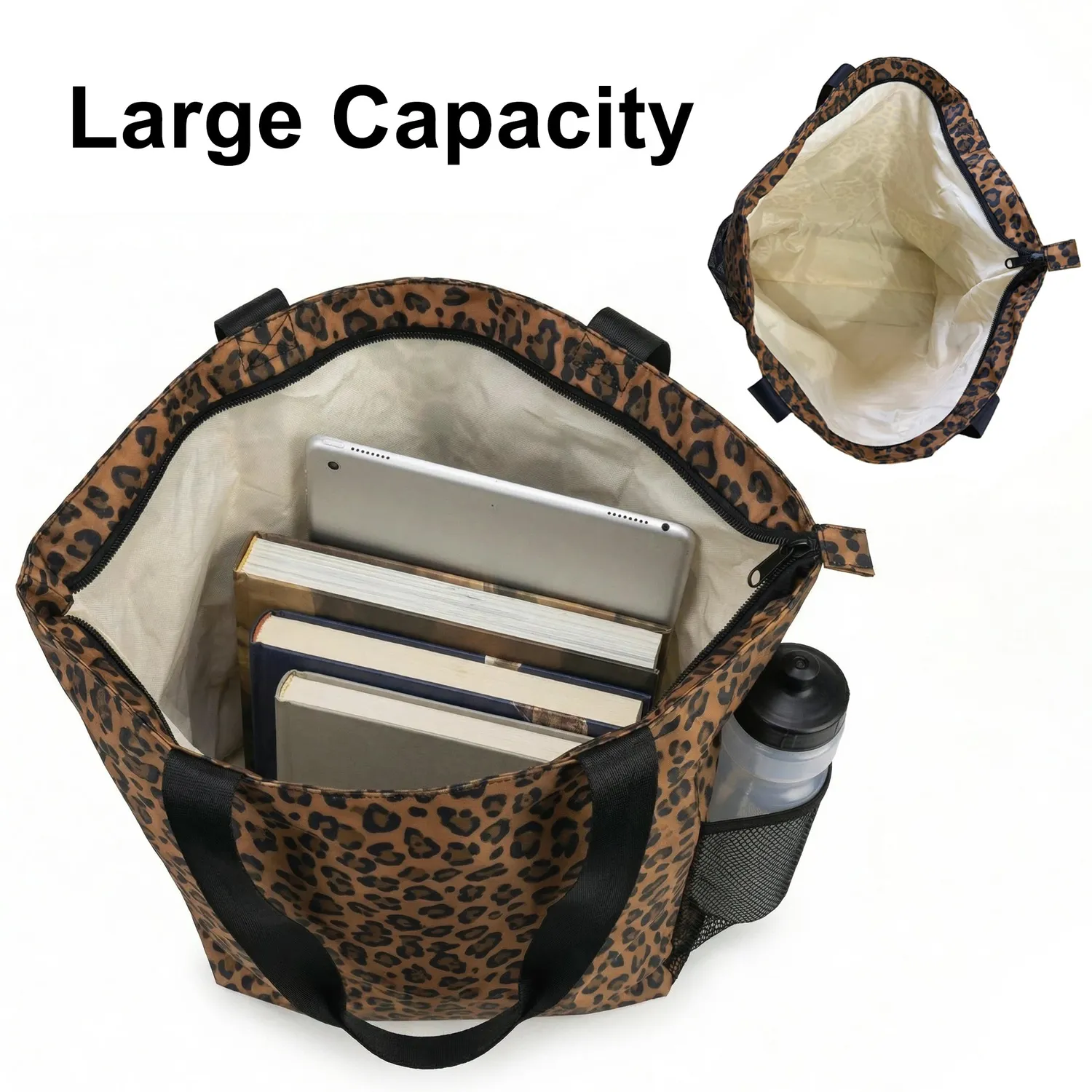 Narwey Leopard borsa mare tote 15 L 34 cm 7 tasche