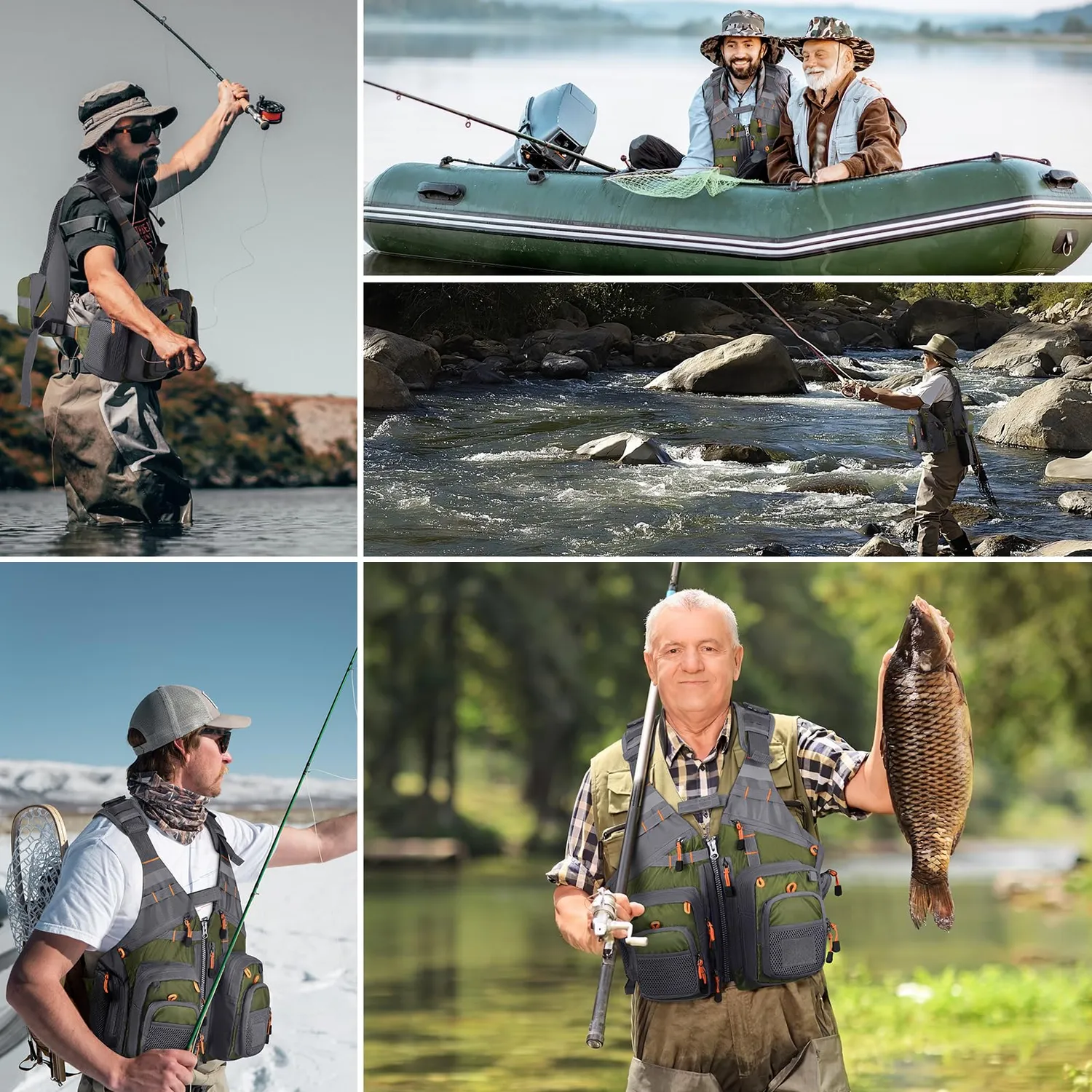 Gonex Fly Fishing Vest gilet da pesca