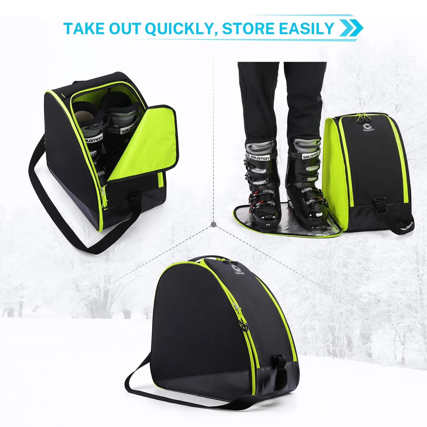 Gonex Padded Ski Bag and Boot Bag Combo borsa sci imbottita