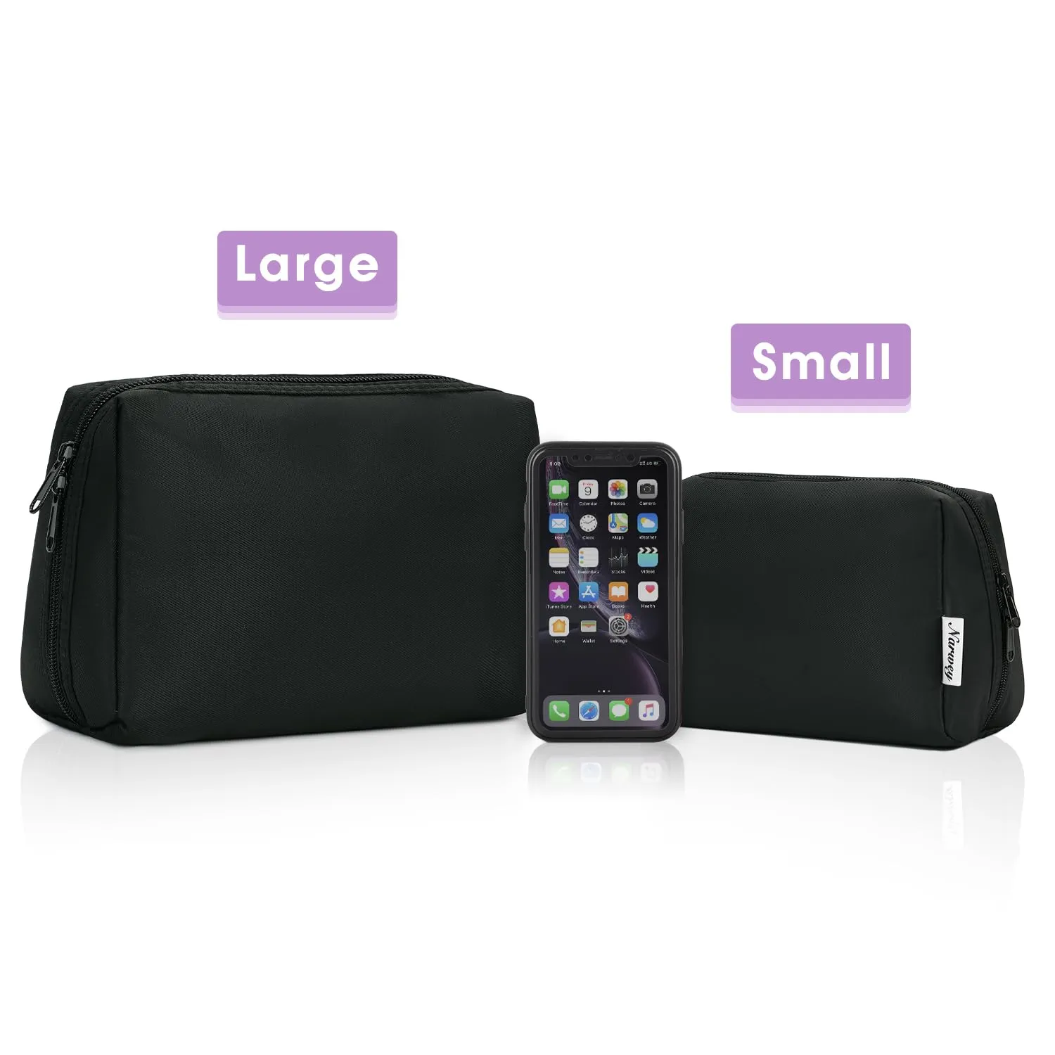 Narwey pochette trucco viaggio twill con tasche
