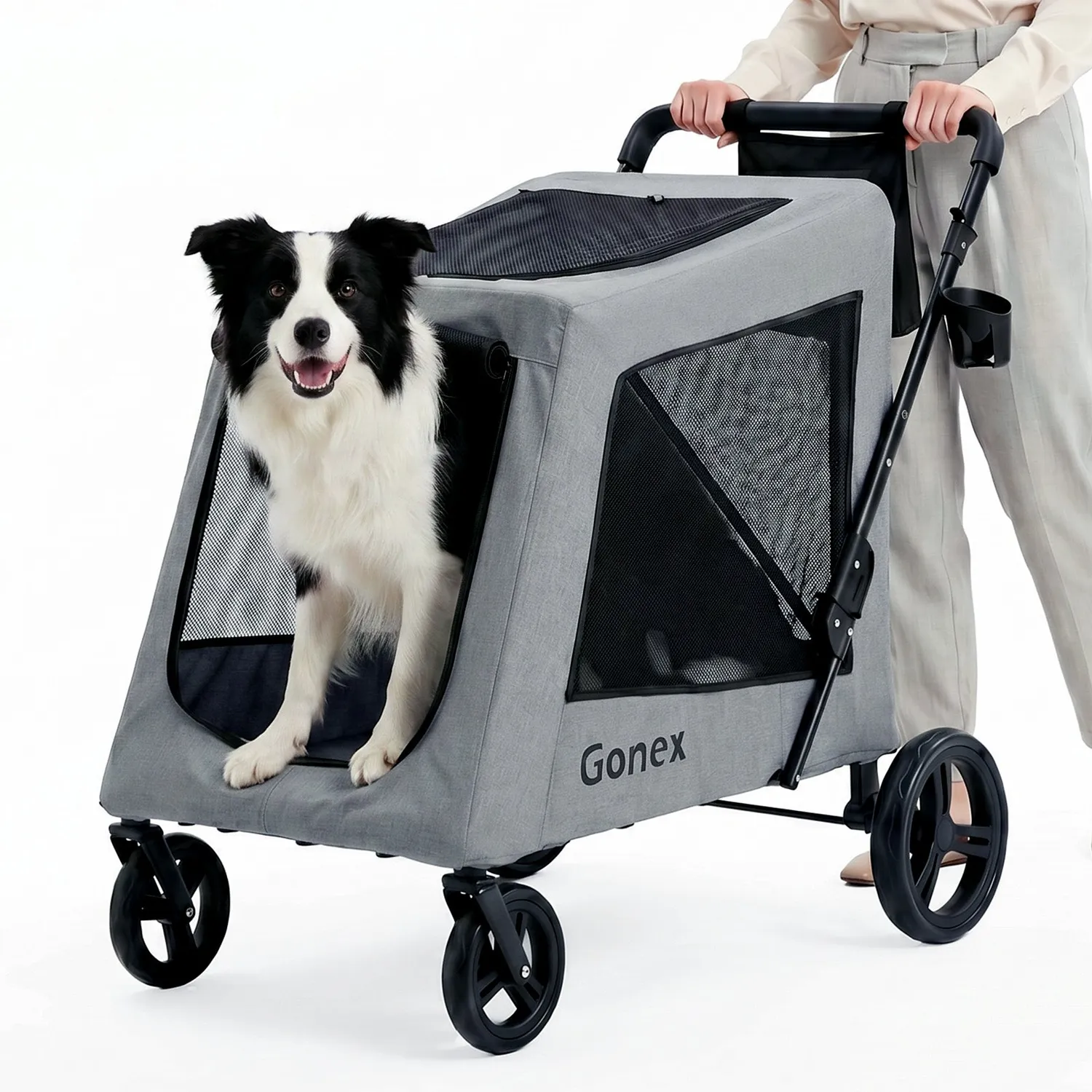 Gonex passeggino cani grandi telaio acciaio
