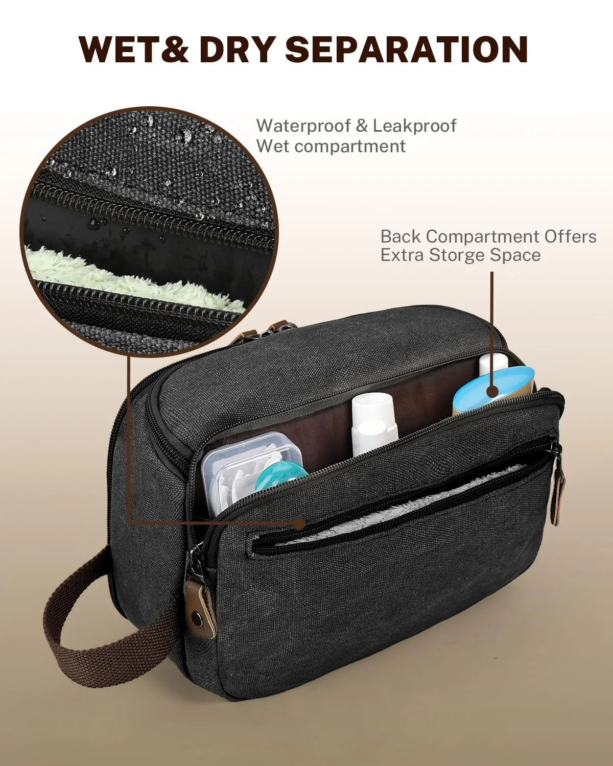Gonex Travel Toiletry Bag beauty case uomo