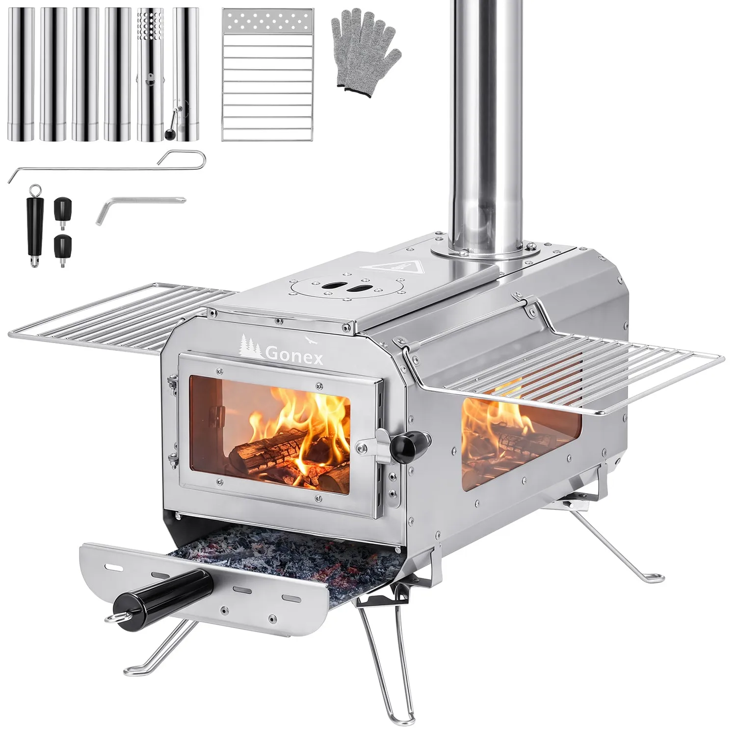 Gonex Portable Wood Burning Hot Tent Stove stufa campeggio portatile