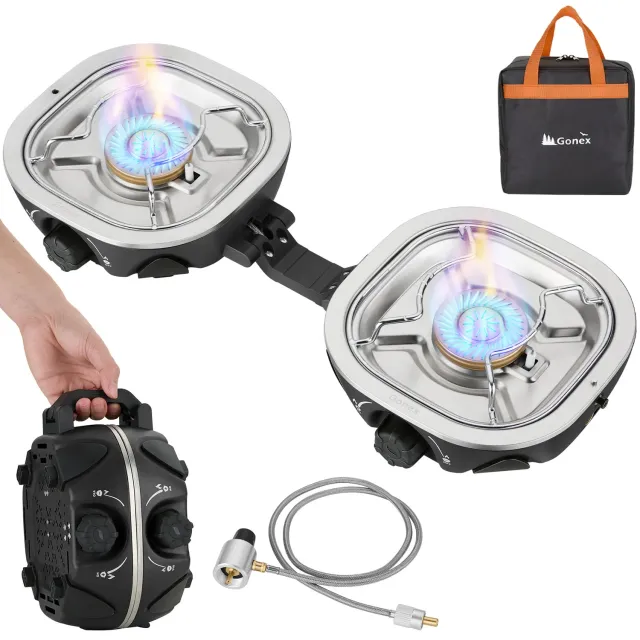 Gonex Double Burner fornello campeggio 2 fuochi