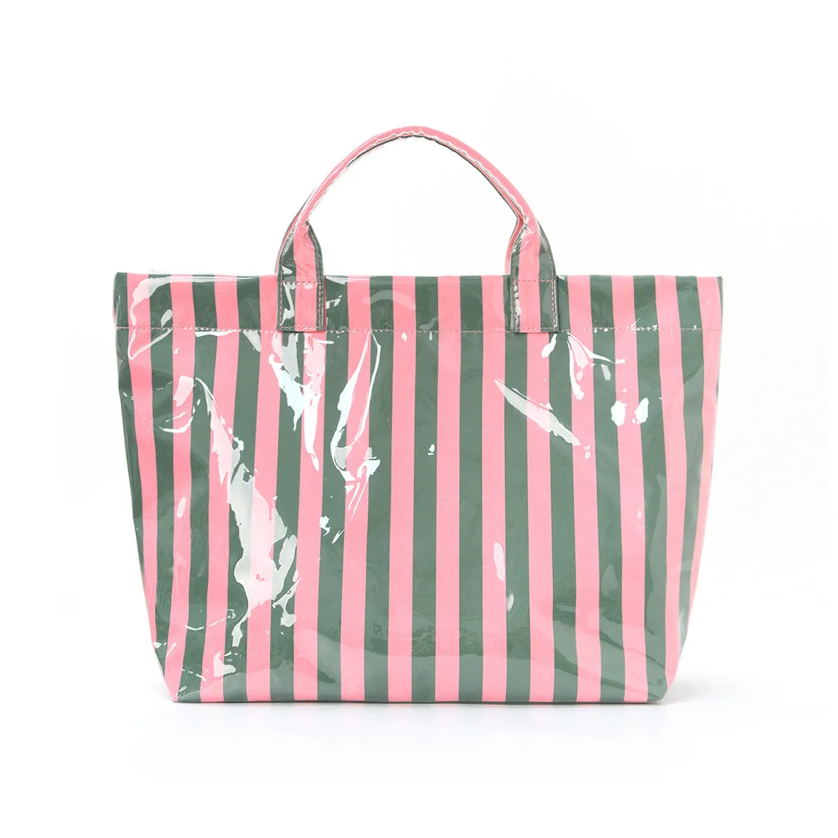 Narwey Striped borsa tote PVC 44 cm con scritta e chiusura