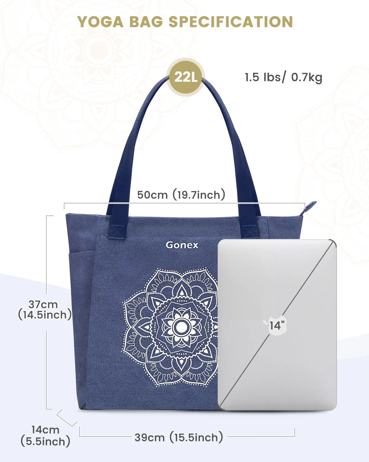 Gonex Borsa Tappetino Yoga Tela con Tasche