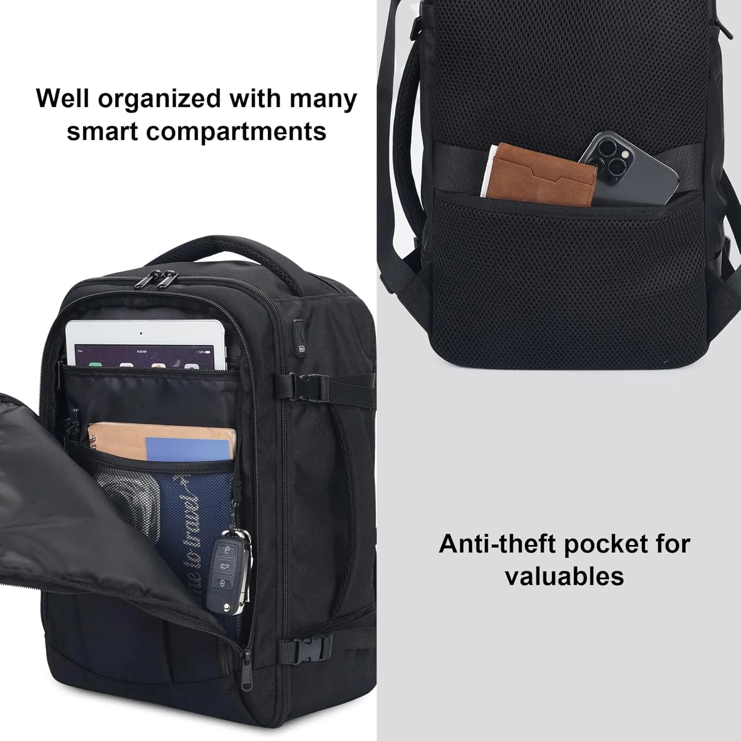 Narwey Zaino Viaggio Bagaglio a Mano 30L con USB