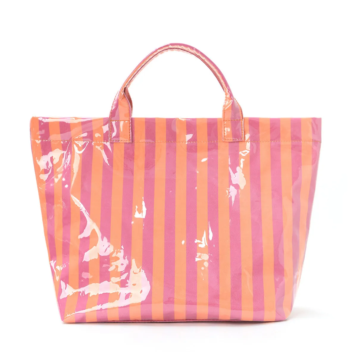 Narwey Striped borsa tote PVC 44 cm con scritta e chiusura