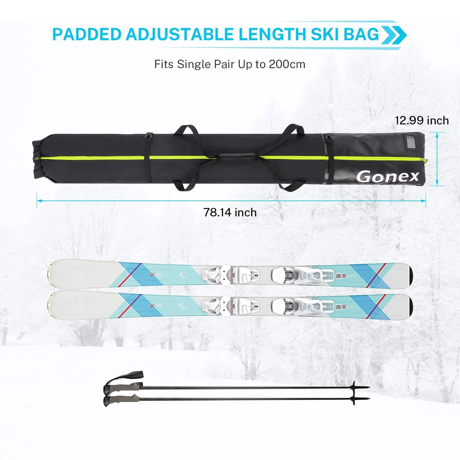 Gonex Padded Ski Bag and Boot Bag Combo borsa sci imbottita