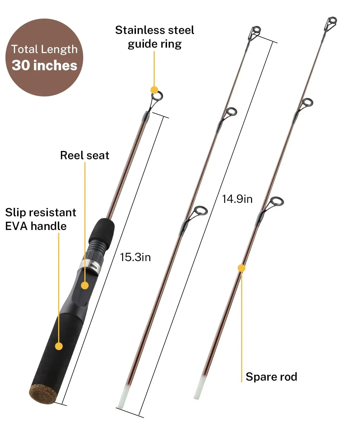Gonex kit ice fishing canna ghiaccio con accessori