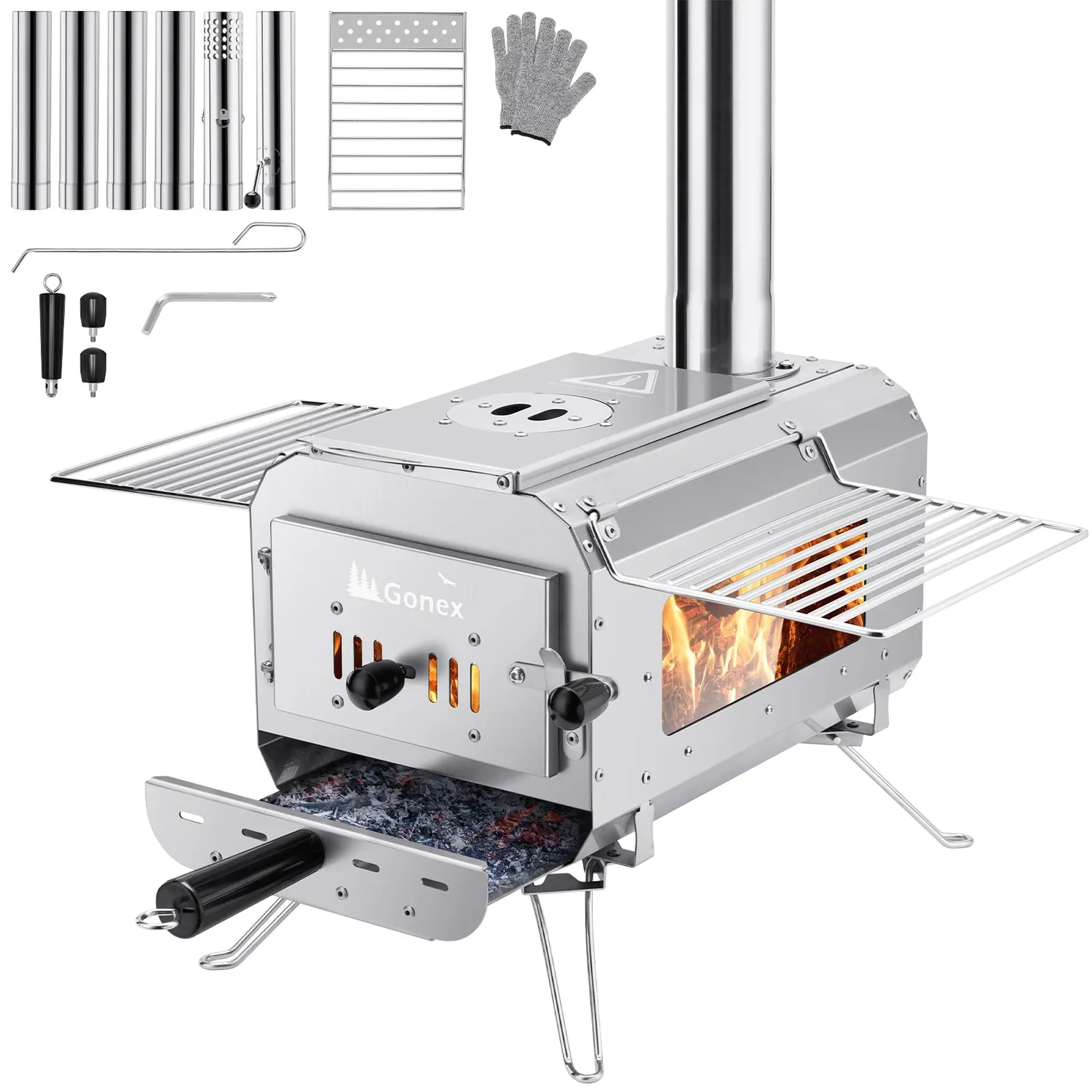 Gonex Portable Wood Burning Hot Tent Stove stufa campeggio portatile