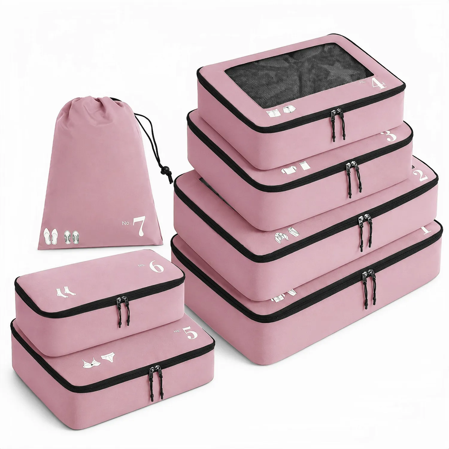 Narwey 7 Pcs Packing Cubes organizer valigia 7 pezzi
