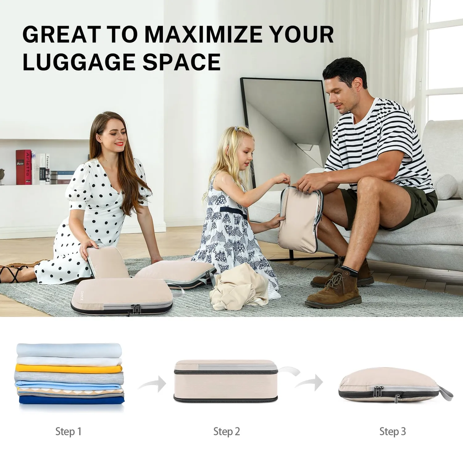 Gonex Packing Cubes Compressione Organizer Valigia 4 Pezzi