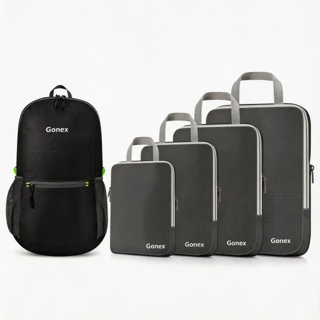 Gonex Lightweight Travel 2-Piece Set zaino pieghevole e packing cubes