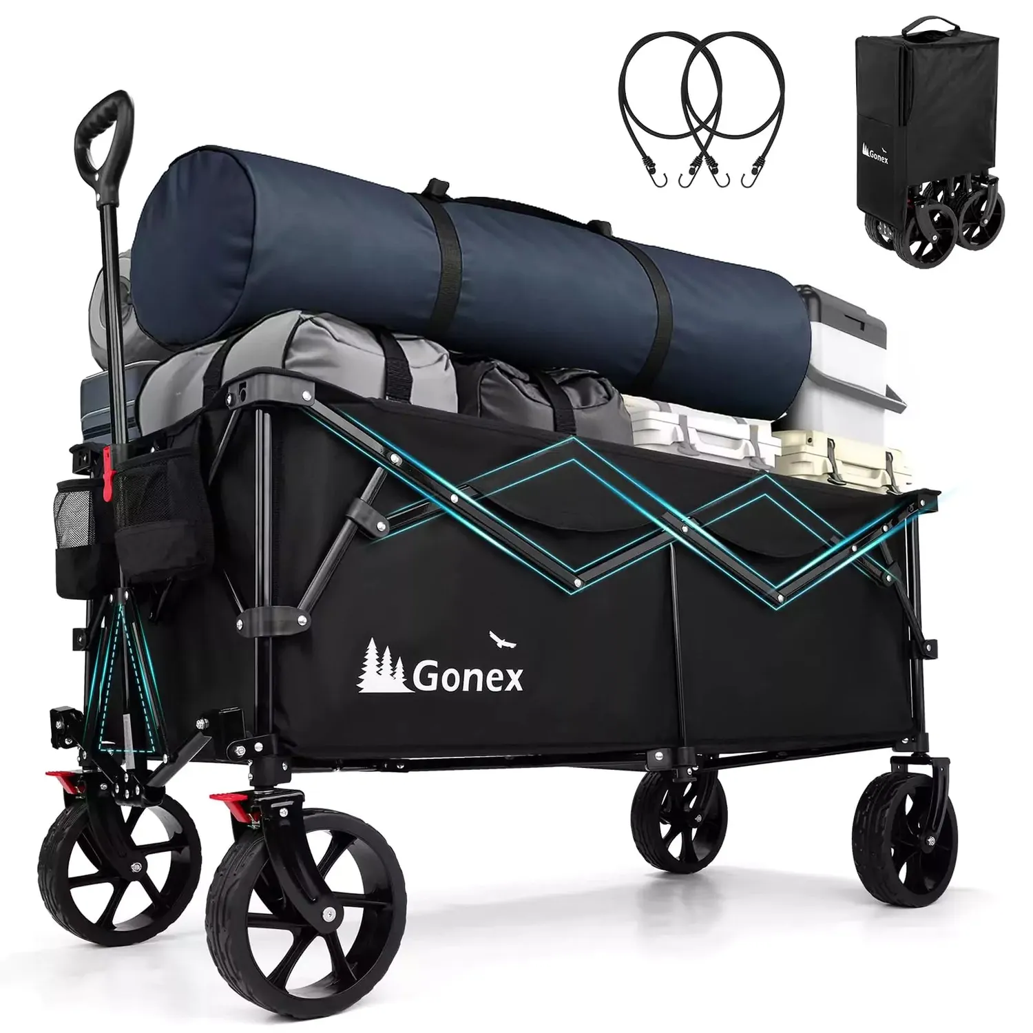 Gonex Carrello Wagon Pieghevole 200L con Ruote Terreni