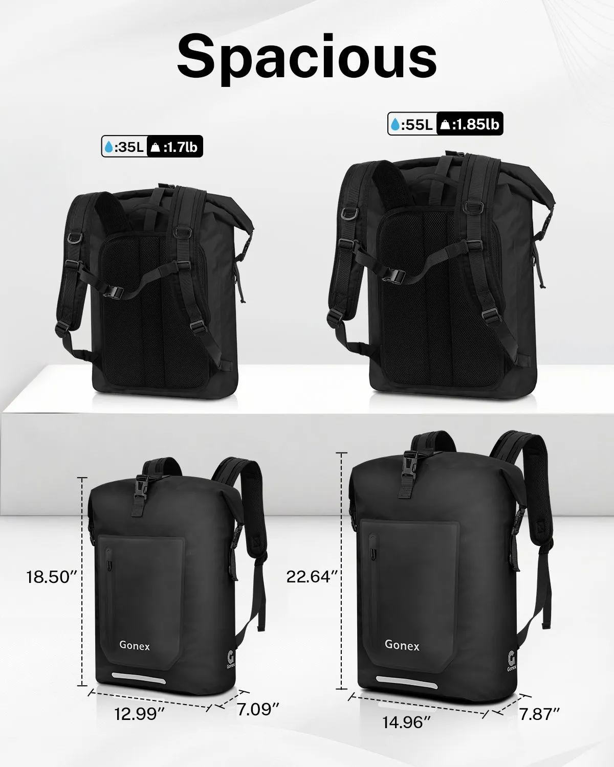 Gonex 35L Ultralight Waterproof TPU Dry Bag zaino stagno