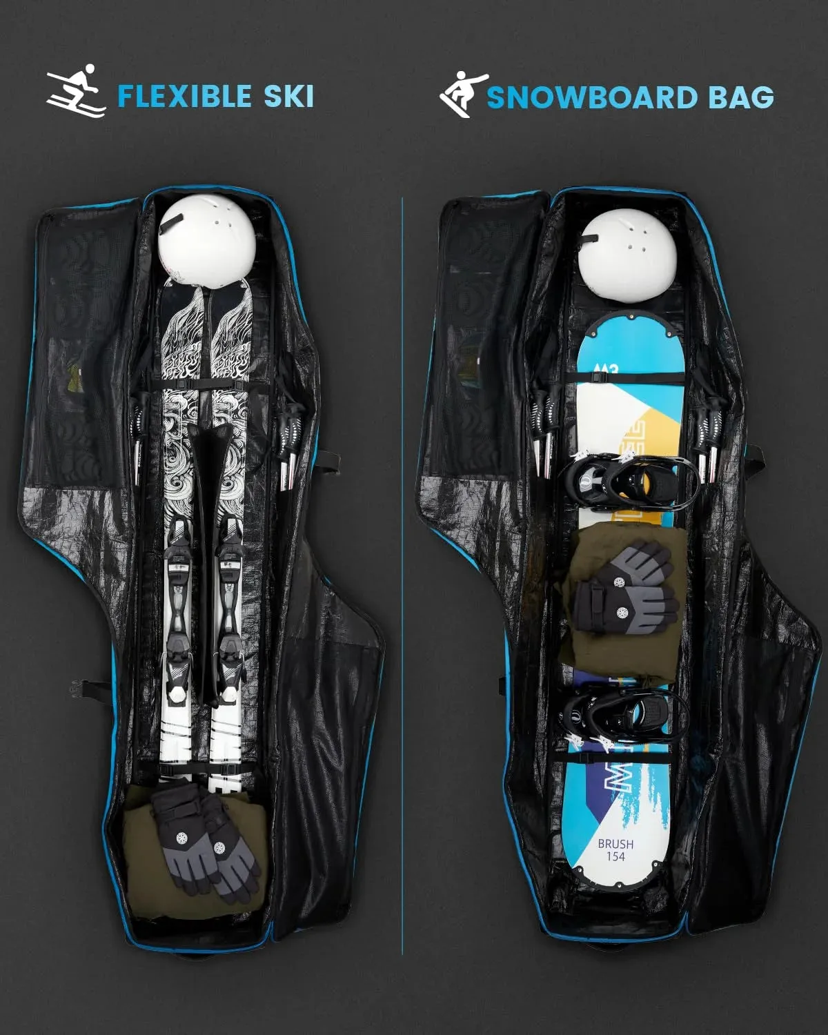 Gonex sacca snowboard con rotelle 190 cm